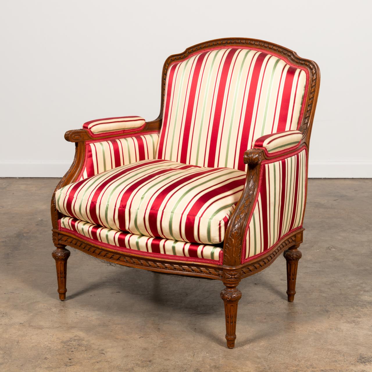 LOUIS XVI-STYLE STRIPED UPHOLSTERED