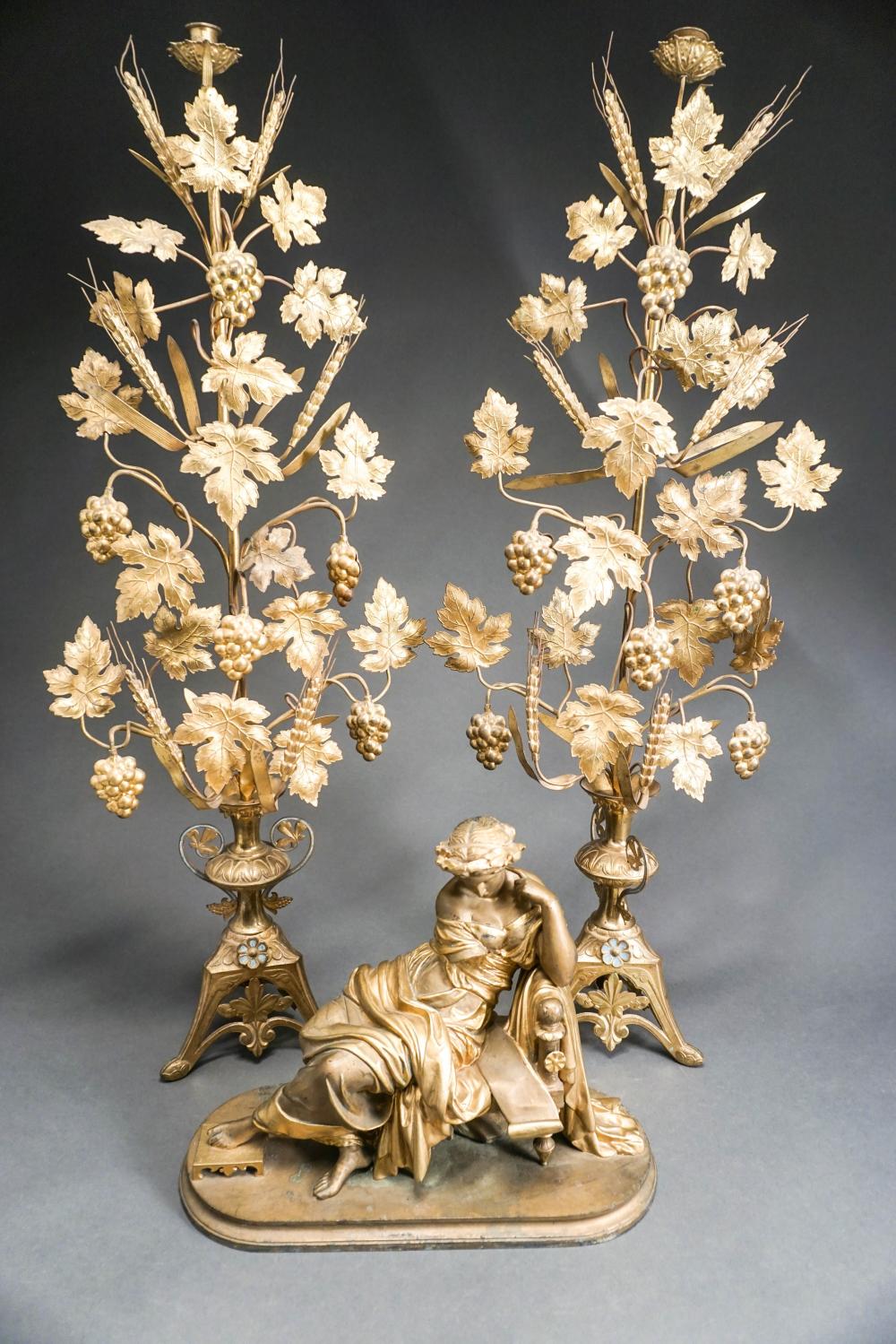 LOUIS XVI STYLE THREE-PIECE GILT