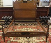 LOUIS XVI STYLE WALNUT BED WIT