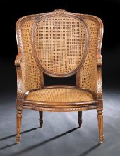 Louis XVI-Style Walnut Bergere