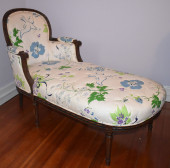 LOUIS XVI STYLE WALNUT CHAISE
