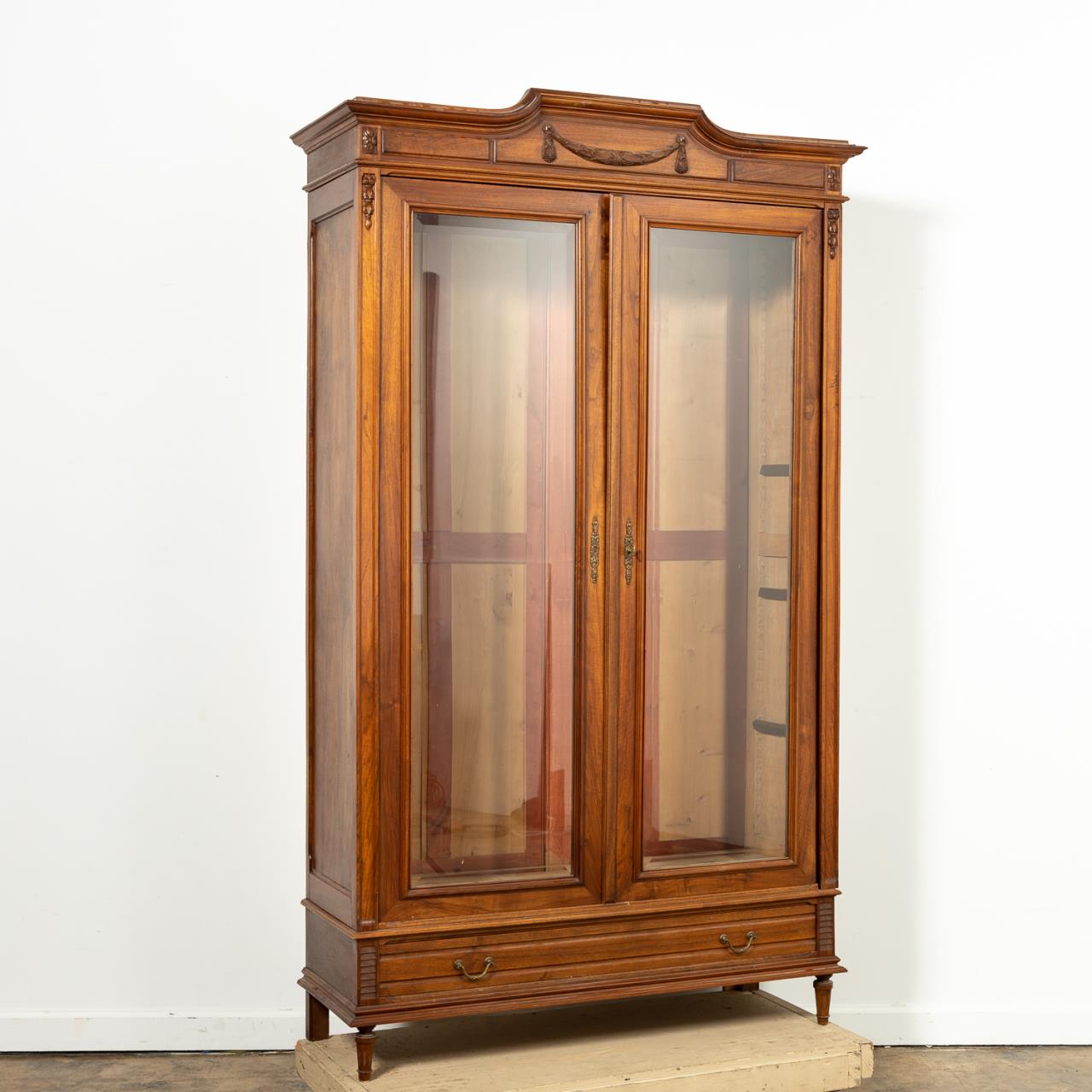 LOUIS XVI STYLE WALNUT GLASS