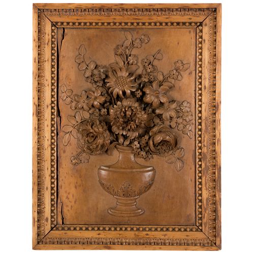 LOUIS XVI WALNUT CARVED PANEL