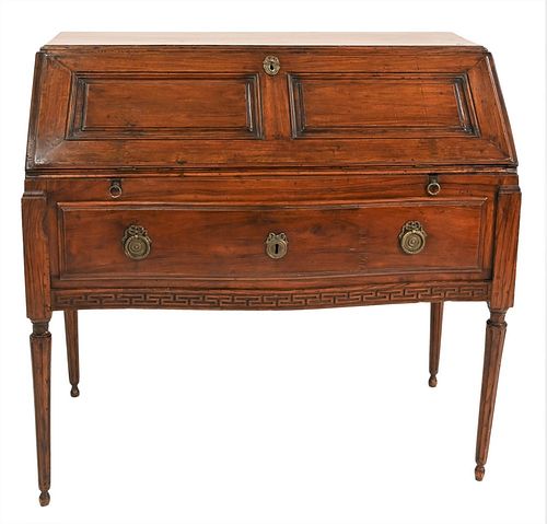 LOUIS XVI WALNUT DROP FRONT DESK,