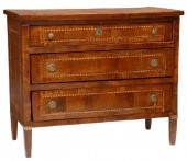 LOUIS XVI WALNUT THREE-DRAWER