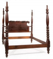 LOUISIANA CARVED MAHOGANY POST