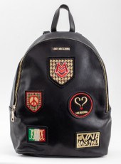 LOVE MOSCHINO PATCH BLACK LEAT