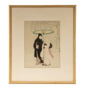 "LOVERS WALKING IN THE SNOW (C