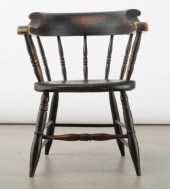 LOW-BACK WINDSOR ARMCHAIR, BEL