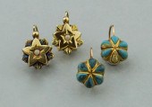 LOW KARAT GOLD AND STONE EARRI