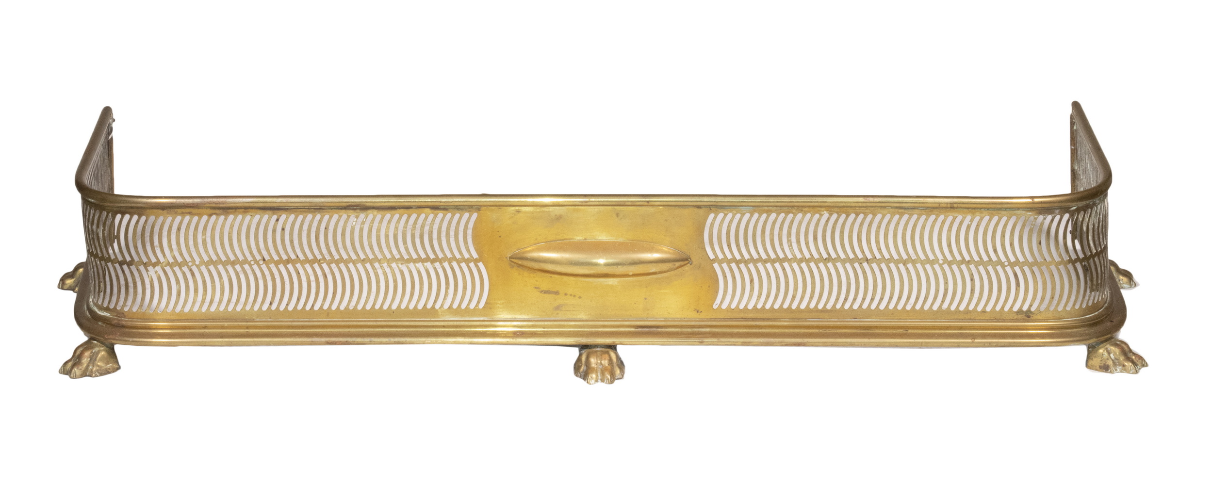 LOW LONG BRASS FIREPLACE FENDER