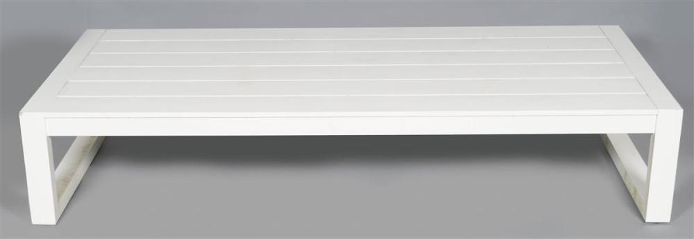 LOW, WHITE PAINTED METAL OUTDOOR