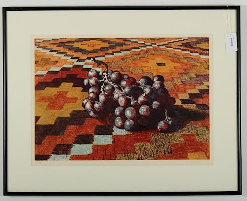 LOWELL NESBITT, GRAPES ON A RUG,