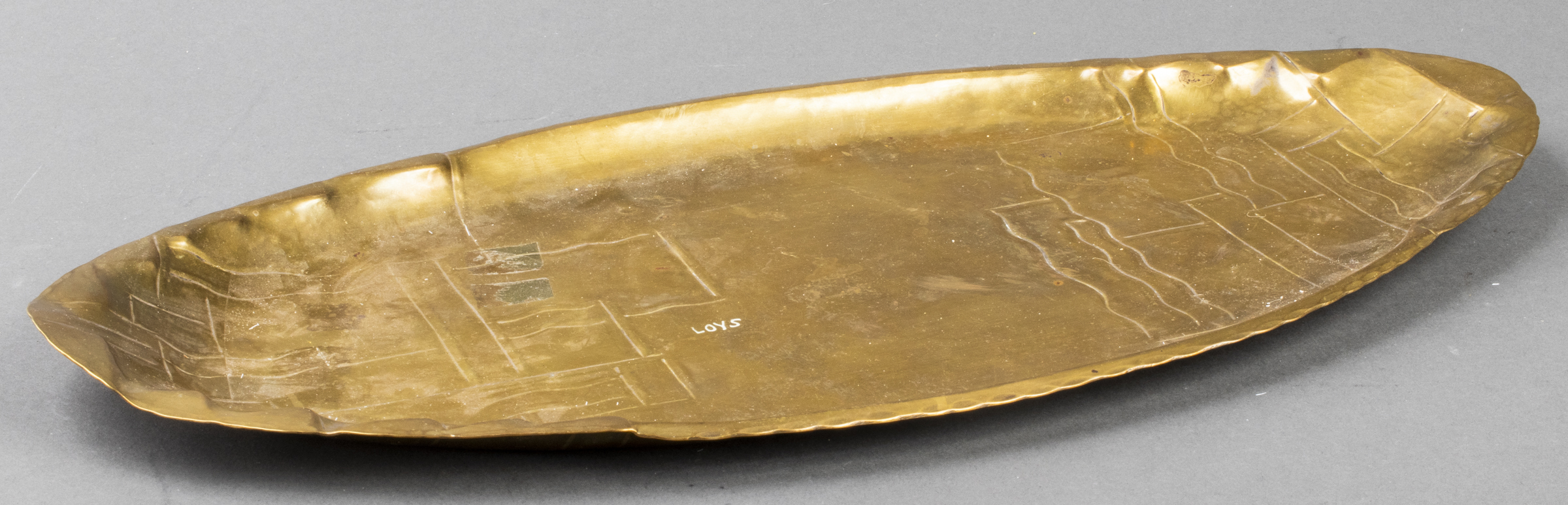 LOYS FRENCH ART DECO BRASS TRAY,