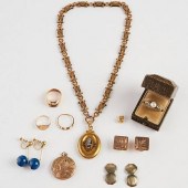 LRG GRP: VICTORIAN GOLD JEWELR