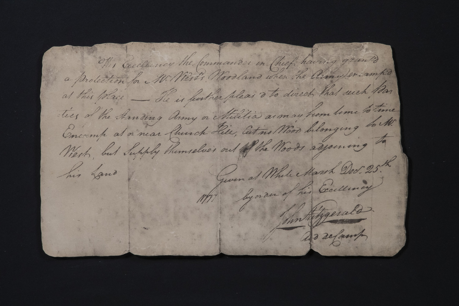 LT. COL. JOHN FITZGERALD NOTE