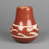 LUANN TAFOYA, REDWARE JAR WITH