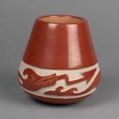 LUANN TAFOYA, REDWARE JAR WITH