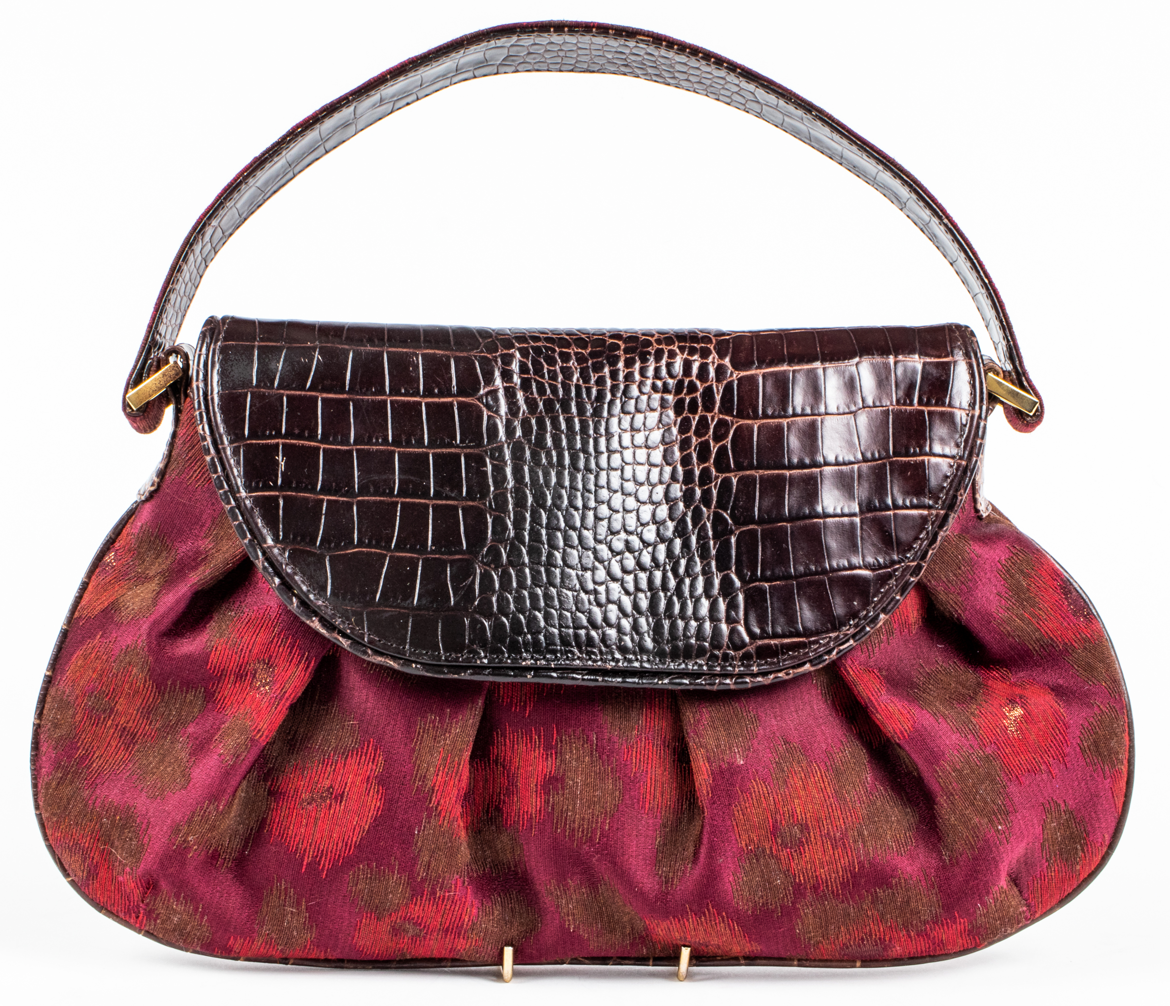 LUCA LUCA "CROCCO" LEATHER & FABRIC