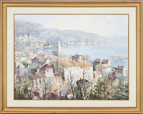 LUCIEN DELARUE O/C PAINTING, PORT