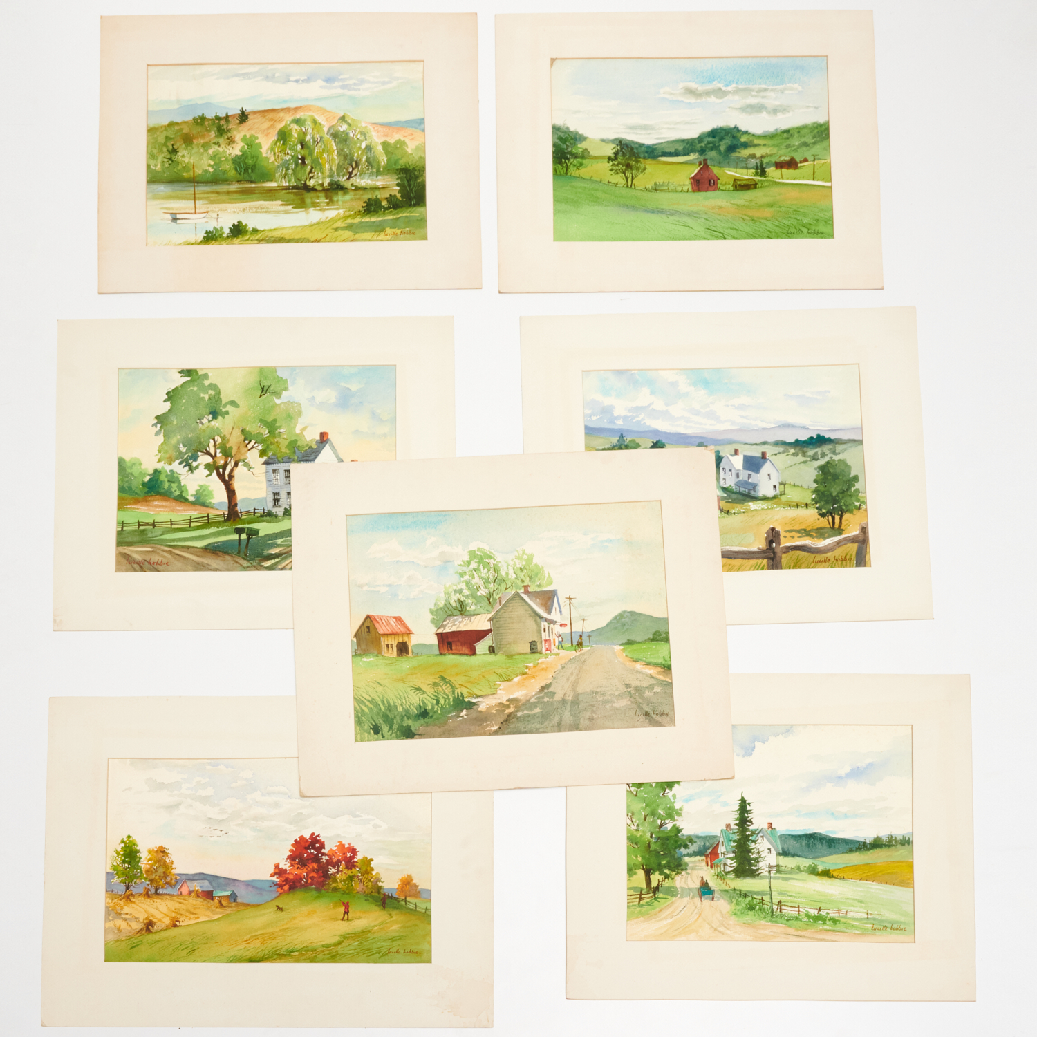 LUCILLE HOBBIE, (7) PAINTINGS