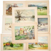LUCILLE HOBBIE, (8) PAINTINGS