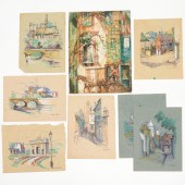 LUCILLE HOBBIE, (8) PAINTINGS