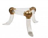 LUCITE AND BRASS COCKTAIL TABL
