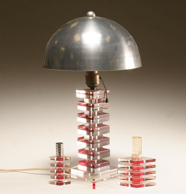 Lucite Art Deco table articles;