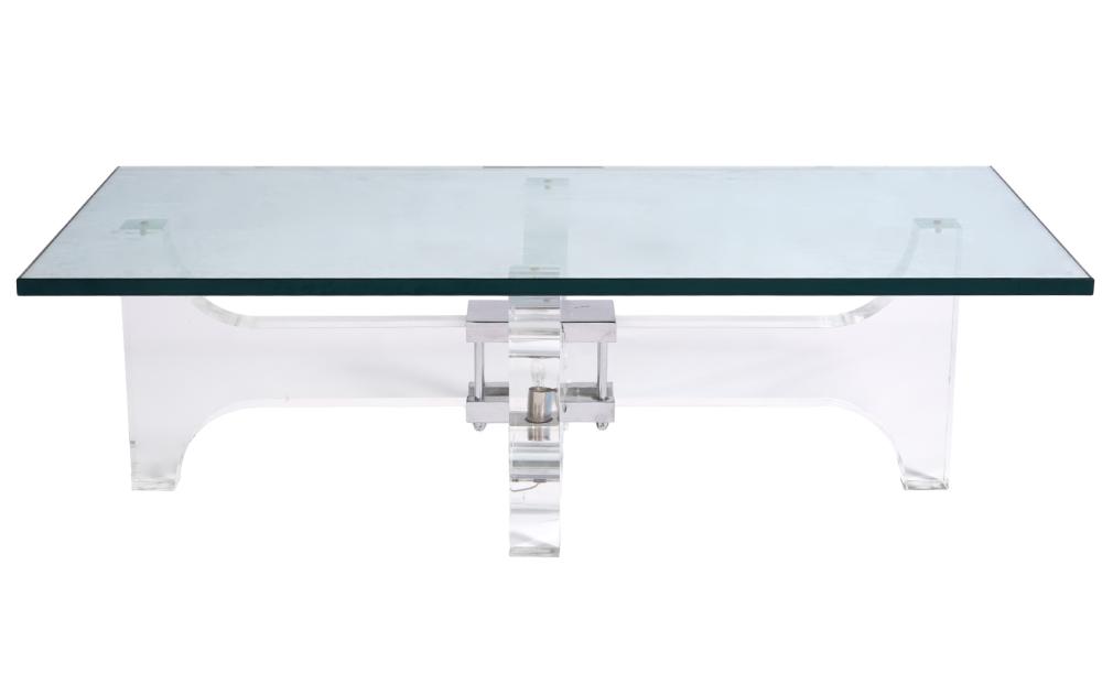 LUCITE, CHROME & GLASS ILLUMINATING
