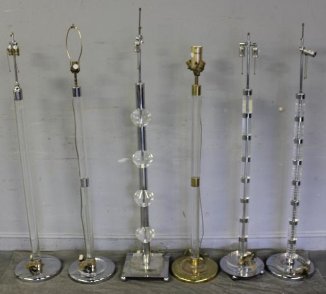 Lucite Floor Lamp Lot.Includes 6