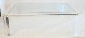 LUCITE GLASS COFFEE TABLE, REC