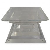 LUCITE & GLASS COFFEE TABLEDES