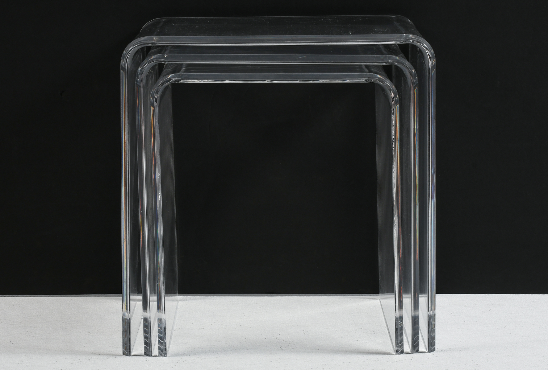 LUCITE NESTING TABLES: Set of three