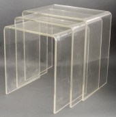 LUCITE WATERFALL NESTING TABLE