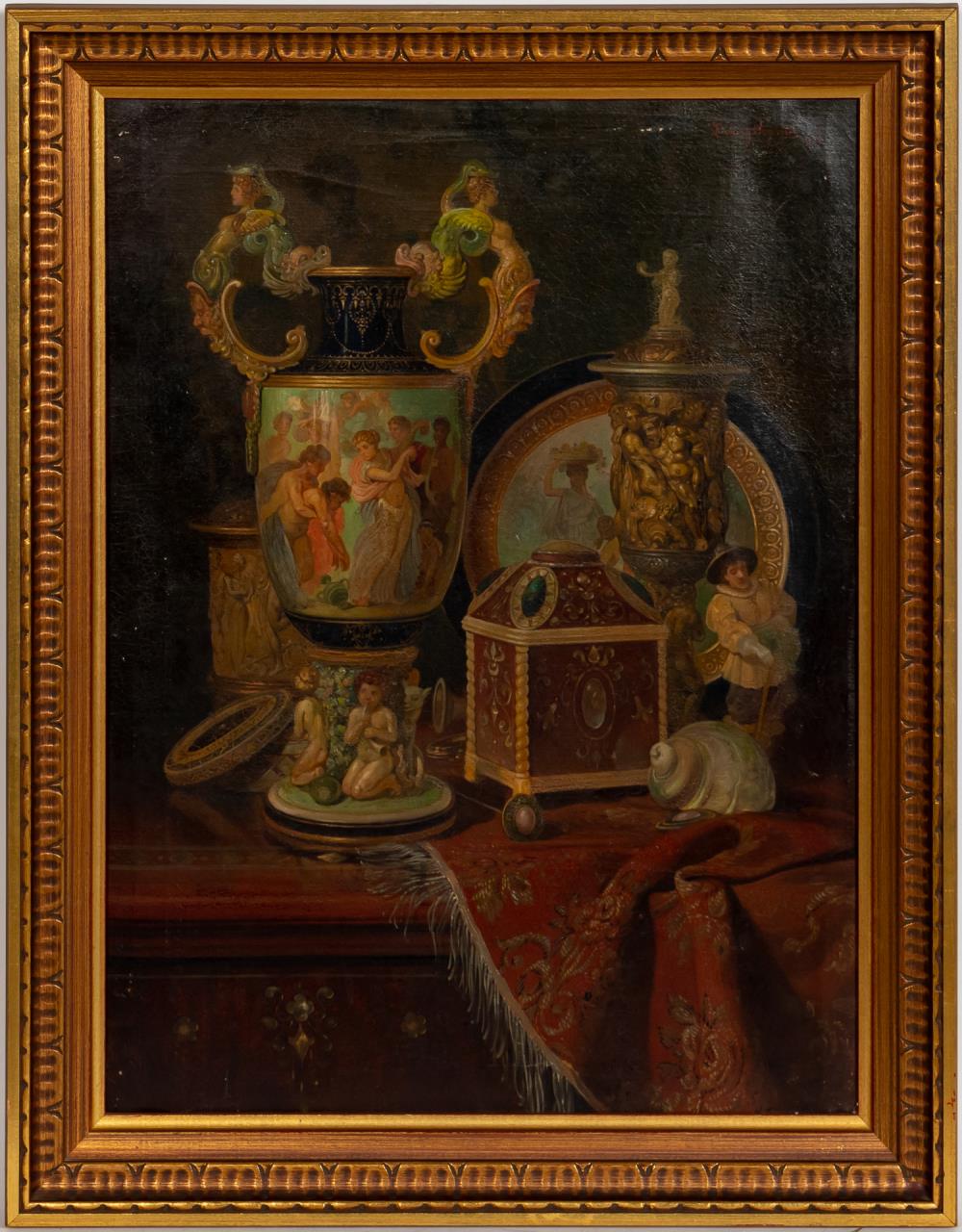 LUDWIG AUGUSTIN, STILL LIFE, OIL ON