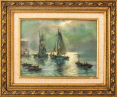LUDWIK WIECHECKI "BOATS IN THE