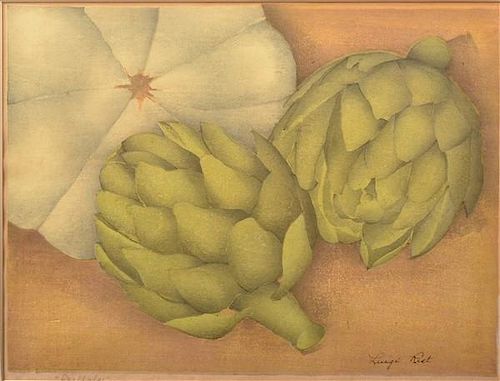 LUIGI RIST "SCALLOPS" COLOR WOODCUT