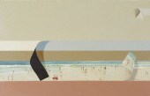 LUIS EADES "ON THE BEACH" OIL