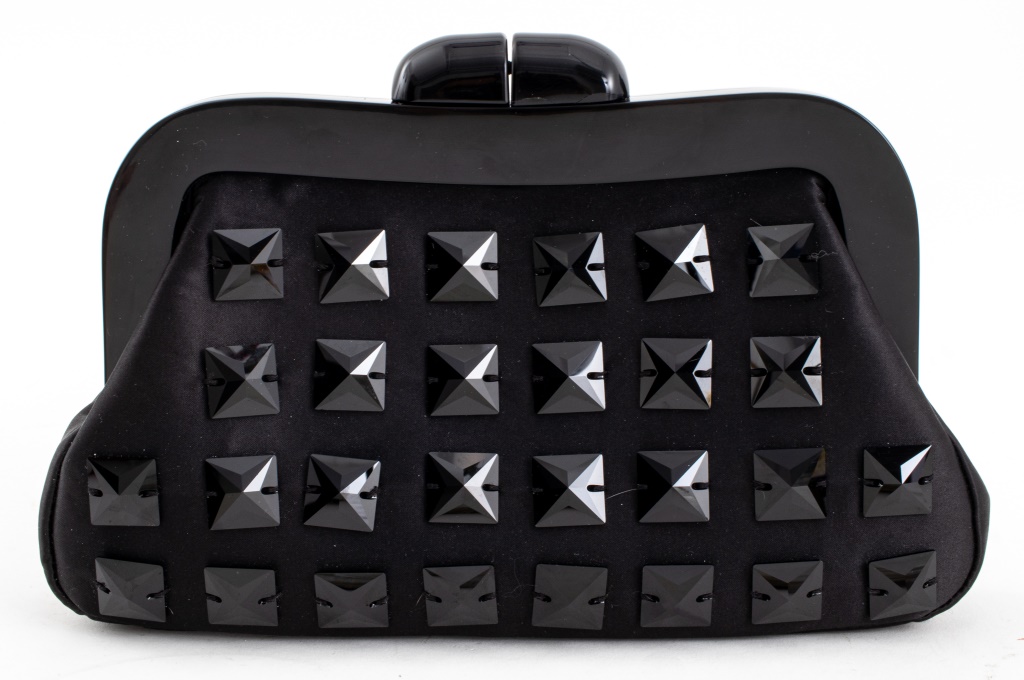 LULU GUINNESS BLACK SATIN EVENING