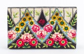 LULU GUINNESS EMBROIDERED BLAC