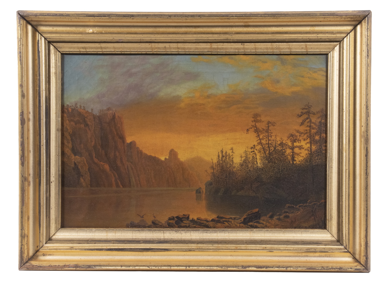 LUMINOUS LAKESCAPE PAINTING 19th c.