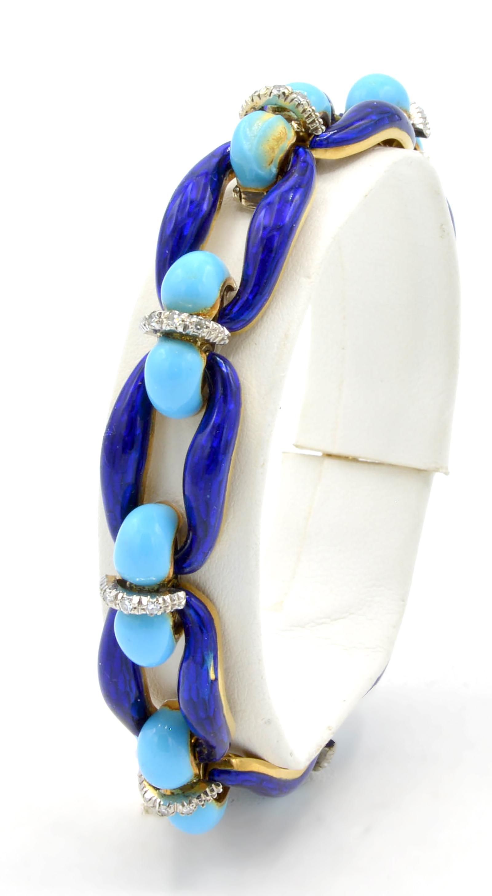 LUNATI 18K BRACELET, DIAS, COBALT &
