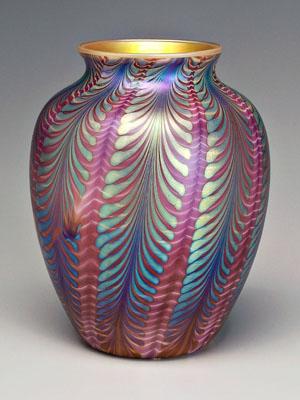 Lundberg art glass vase, diagonal