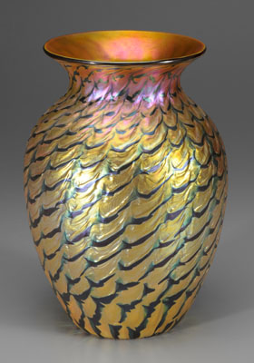 Lundberg art glass vase, ovoid with