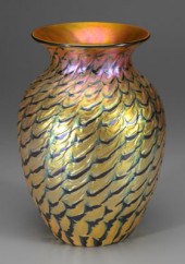 Lundberg art glass vase, ovoid