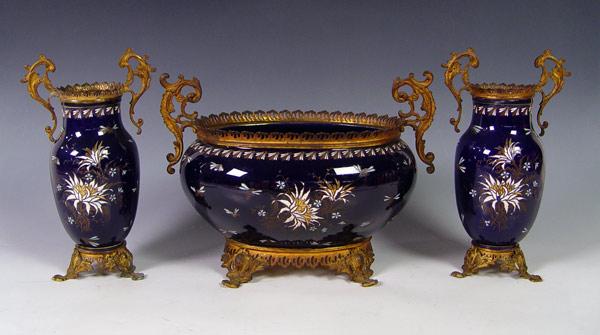 LUNEVILLE FRENCH ENAMELED CONSOLE