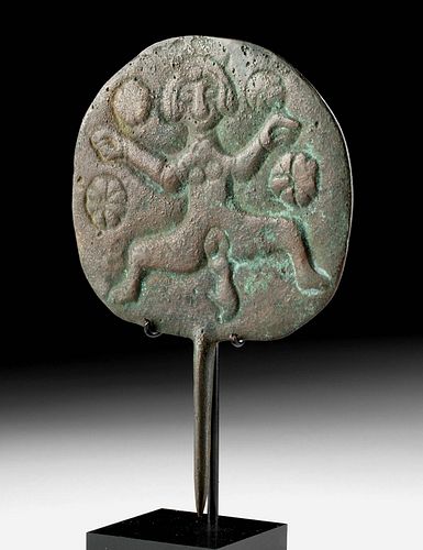 LURISTAN BRASS FIBULA NUDE WOMAN