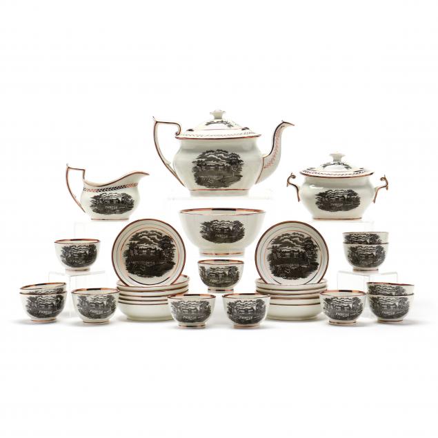 LUSTRE WARE TEA SET OF TWENTY-EIGHT