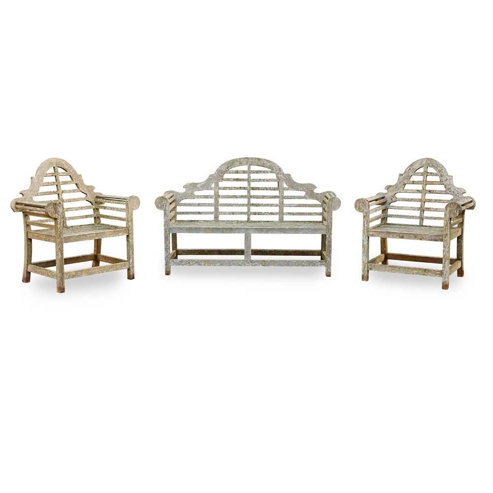 LUTYENS STYLE GARDEN BENCH AND PAIR
